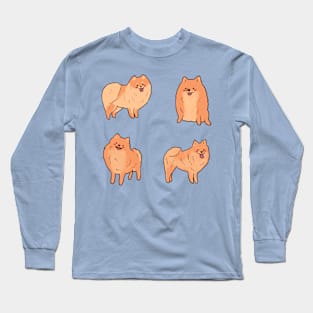 pomeranian illustration pack Long Sleeve T-Shirt